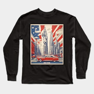 New York United States of America Tourism Vintage Poster Long Sleeve T-Shirt